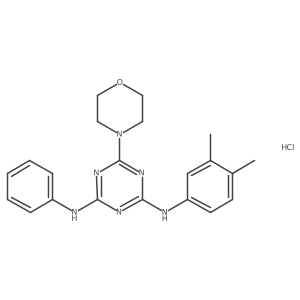 N2-(3,4-dimethylphenyl)-6-morpholino-N4-phenyl-1,3,5-triazine-2,4-diamine hydrochloride Structure