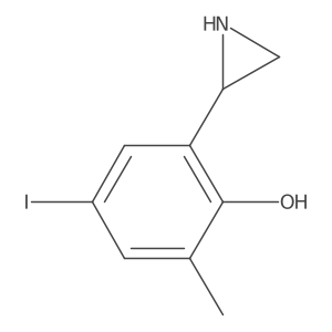 2-(2R)-2-Aziridinyl-4-iodo-6-methylphenol结构式