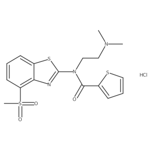 N-(2-(dimethylamino)ethyl)-N-(4-(methylsulfonyl)benzo[d]thiazol-2-yl)thiophene-2-carboxamide hydrochloride结构式