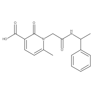 1,2-Dihydro-6-methyl-2-oxo-1-[2-oxo-2-[(1-phenylethyl)amino]ethyl]-3-pyridinecarboxylic acid结构式