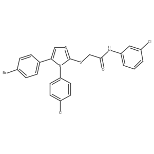 2-((5-(4-bromophenyl)-1-(4-chlorophenyl)-1H-imidazol-2-yl)thio)-N-(3-chlorophenyl)acetamide结构式