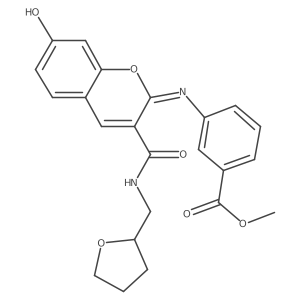methyl 3-({(2Z)-7-hydroxy-3-[(tetrahydrofuran-2-ylmethyl)carbamoyl]-2H-chromen-2-ylidene}amino)benzoate Structure