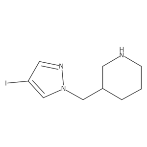 3-((4-iodo-1H-pyrazol-1-yl)methyl)piperidine结构式