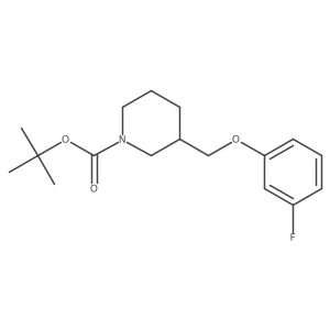 Tert-butyl 3-((3-fluorophenoxy)methyl)piperidine-1-carboxylate结构式