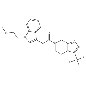 2-[1-(2-methoxyethyl)-1H-indol-3-yl]-1-[3-(trifluoromethyl)-5,6-dihydro[1,2,4]triazolo[4,3-a]pyrazin-7(8H)-yl]ethanone结构式