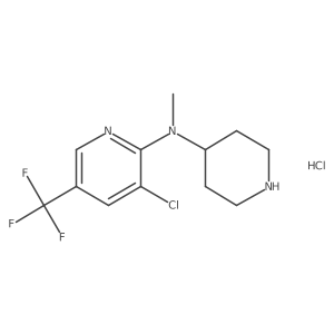 3-chloro-N-methyl-N-(piperidin-4-yl)-5-(trifluoromethyl)pyridin-2-amine hydrochloride结构式