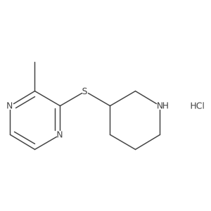 2-Methyl-3-(piperidin-3-ylthio)pyrazine hydrochloride结构式