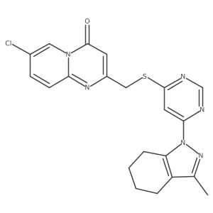 7-chloro-2-(((6-(3-methyl-4,5,6,7-tetrahydro-1H-indazol-1-yl)pyrimidin-4-yl)thio)methyl)-4H-pyrido[1,2-a]pyrimidin-4-one Structure