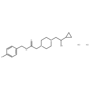 2-(4-(2-cyclopropyl-2-hydroxyethyl)piperazin-1-yl)-N-(4-fluorobenzyl)acetamide dihydrochloride Structure