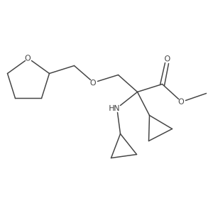 Cyclopropaneacetic acid, I+/--(cyclopropylamino)-I+/--[[(tetrahydro-2-furanyl)methoxy]methyl]-, methyl ester Structure