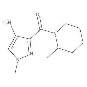 1-methyl-3-(2-methylpiperidine-1-carbonyl)-1H-pyrazol-4-amine结构式