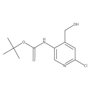 Tert-butyl (6-chloro-4-(hydroxymethyl)pyridin-3-yl)carbamate结构式
