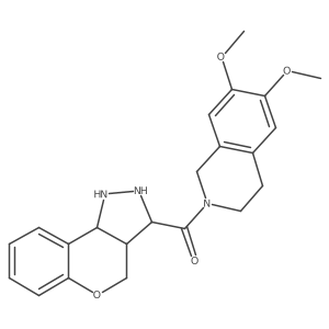 1,2,3,3a,4,9b-hexahydrochromeno[4,3-c]pyrazol-3-yl-(6,7-dimethoxy-3,4-dihydro-1H-isoquinolin-2-yl)methanone Structure