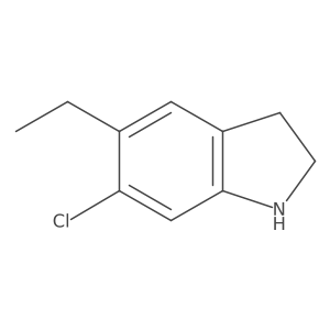 6-chloro-5-ethyl-2,3-dihydro-1H-indole结构式
