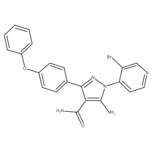 5-Amino-1-(3-bromopyridin-4-yl)-3-(4-phenoxyphenyl)-1H-pyrazole-4-carboxamide Structure