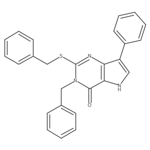 3-benzyl-2-(benzylthio)-7-phenyl-3H-pyrrolo[3,2-d]pyrimidin-4(5H)-one Structure