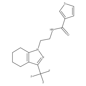 N-(2-(3-(trifluoromethyl)-4,5,6,7-tetrahydro-1H-indazol-1-yl)ethyl)thiophene-3-carboxamide结构式