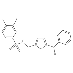 3,4-difluoro-N-((5-(hydroxy(phenyl)methyl)thiophen-2-yl)methyl)benzenesulfonamide Structure