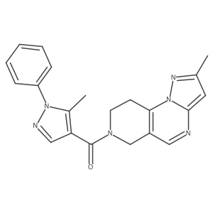 4-methyl-11-(5-methyl-1-phenyl-1H-pyrazole-4-carbonyl)-2,3,7,11-tetraazatricyclo[7.4.0.0^{2,6}]trideca-1(9),3,5,7-tetraene结构式