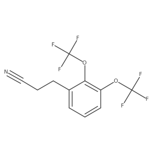 (2,3-Bis(trifluoromethoxy)phenyl)propanenitrile结构式