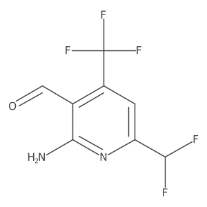 2-Amino-6-(difluoromethyl)-4-(trifluoromethyl)nicotinaldehyde结构式