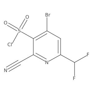 4-Bromo-2-cyano-6-(difluoromethyl)pyridine-3-sulfonyl chloride Structure