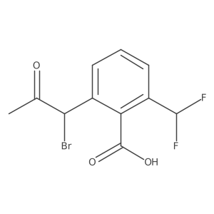 2-(1-Bromo-2-oxopropyl)-6-(difluoromethyl)benzoic acid Structure
