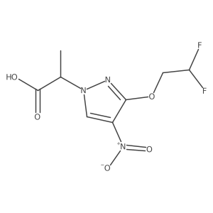 2-[3-(2,2-difluoroethoxy)-4-nitro-1H-pyrazol-1-yl]propanoic acid结构式