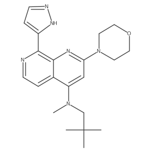 N-(2,2-Dimethylpropyl)-N-methyl-2-(4-morpholinyl)-8-(1H-pyrazol-3-yl)-1,7-naphthyridin-4-amine Structure