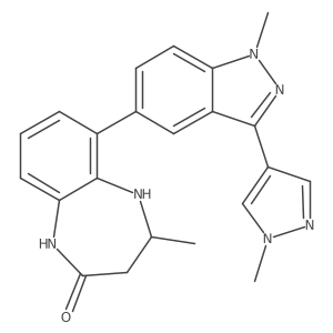(4S)-4-methyl-6-[1-methyl-3-(1-methylpyrazol-4-yl)indazol-5-yl]-1,3,4,5-tetrahydro-1,5-benzodiazepin-2-one Structure