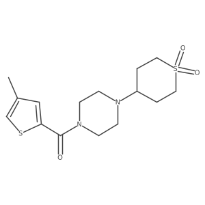 (4-(1,1-dioxidotetrahydro-2H-thiopyran-4-yl)piperazin-1-yl)(4-methylthiophen-2-yl)methanone结构式