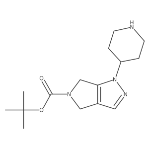 tert-butyl 1-(piperidin-4-yl)-1H,4H,5H,6H-pyrrolo[3,4-c]pyrazole-5-carboxylate结构式