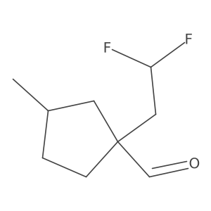 1-(2,2-Difluoroethyl)-3-methylcyclopentane-1-carbaldehyde结构式