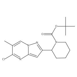 (S)-tert-Butyl 2-(5-chloro-6-methylpyrazolo[1,5-a]pyrimidin-2-yl)piperidine-1-carboxylate Structure