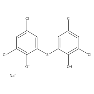 Sodium 2,4-dichloro-6-((3,5-dichloro-2-hydroxyphenyl)thio)phenolate结构式