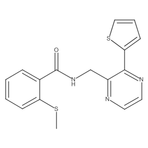 2-(methylthio)-N-((3-(thiophen-2-yl)pyrazin-2-yl)methyl)benzamide Structure