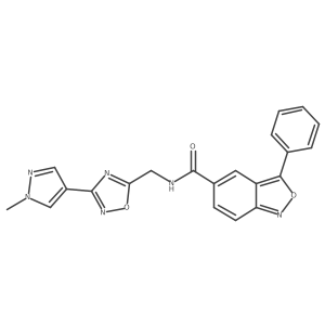 N-((3-(1-methyl-1H-pyrazol-4-yl)-1,2,4-oxadiazol-5-yl)methyl)-3-phenylbenzo[c]isoxazole-5-carboxamide结构式