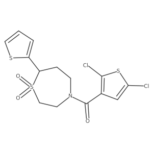 (2,5-Dichlorothiophen-3-yl)(1,1-dioxido-7-(thiophen-2-yl)-1,4-thiazepan-4-yl)methanone Structure