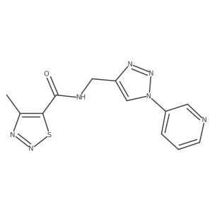 4-methyl-N-((1-(pyridin-3-yl)-1H-1,2,3-triazol-4-yl)methyl)-1,2,3-thiadiazole-5-carboxamide结构式