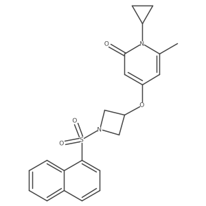 1-cyclopropyl-6-methyl-4-((1-(naphthalen-1-ylsulfonyl)azetidin-3-yl)oxy)pyridin-2(1H)-one结构式