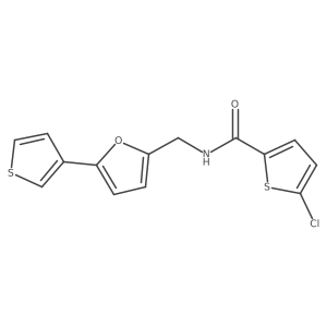 5-chloro-N-((5-(thiophen-3-yl)furan-2-yl)methyl)thiophene-2-carboxamide结构式