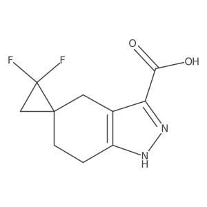2,2-Difluoro-1',4',6',7'-tetrahydrospiro[cyclopropane-1,5'-indazole]-3'-carboxylic acid结构式