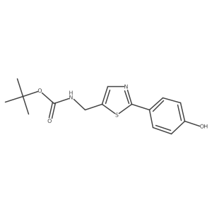 Tert-butyl ((2-(4-hydroxyphenyl)thiazol-5-yl)methyl)carbamate结构式