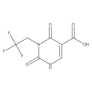 2,4-Dioxo-3-(2,2,2-trifluoroethyl)-1,2,3,4-tetrahydropyrimidine-5-carboxylic acid结构式