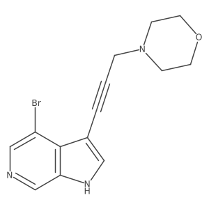 4-(3-{4-bromo-1H-pyrrolo[2,3-c]pyridin-3-yl}prop-2-yn-1-yl)morpholine结构式