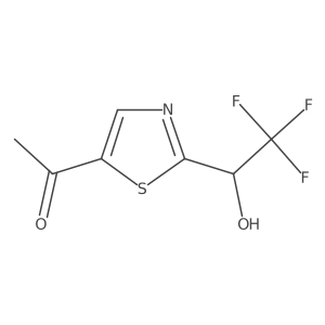 1-[2-(2,2,2-Trifluoro-1-hydroxyethyl)-1,3-thiazol-5-yl]ethan-1-one Structure