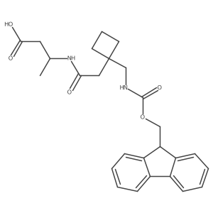 (3R)-3-(2-{1-[({[(9H-fluoren-9-yl)methoxy]carbonyl}amino)methyl]cyclobutyl}acetamido)butanoic acid Structure