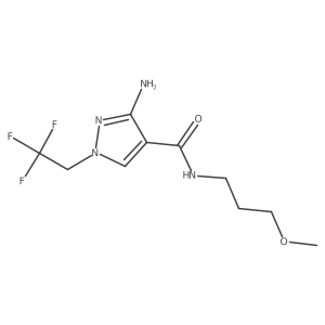 3-Amino-N-(3-methoxypropyl)-1-(2,2,2-trifluoroethyl)-1H-pyrazole-4-carboxamide结构式