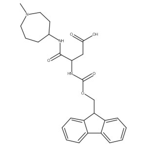 3-({[(9H-fluoren-9-yl)methoxy]carbonyl}amino)-3-[(1-methylazepan-4-yl)carbamoyl]propanoic acid结构式