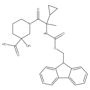 1-[2-cyclopropyl-2-({[(9H-fluoren-9-yl)methoxy]carbonyl}amino)propanoyl]-3-hydroxypiperidine-3-carboxylic acid Structure